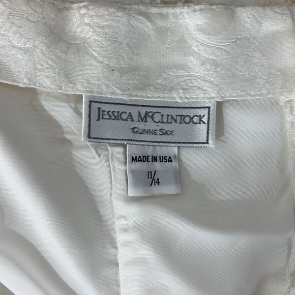 Jessica McClintock Gunne Sax Vintage 80s Strapless Prom Dress 13/14 - Picture 9 of 12